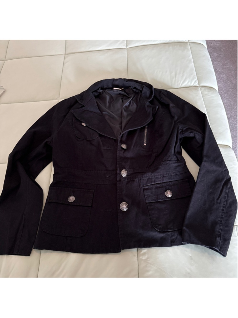 #0239 - Women's Ambition Black Corduroy Blazer Jacket L